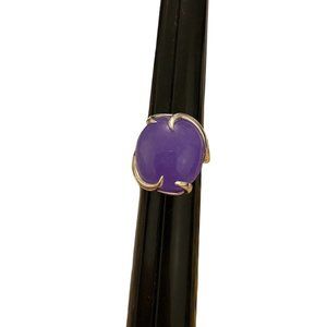 Sterling Siver Purple Round Stone Unique Ring Size 7.5